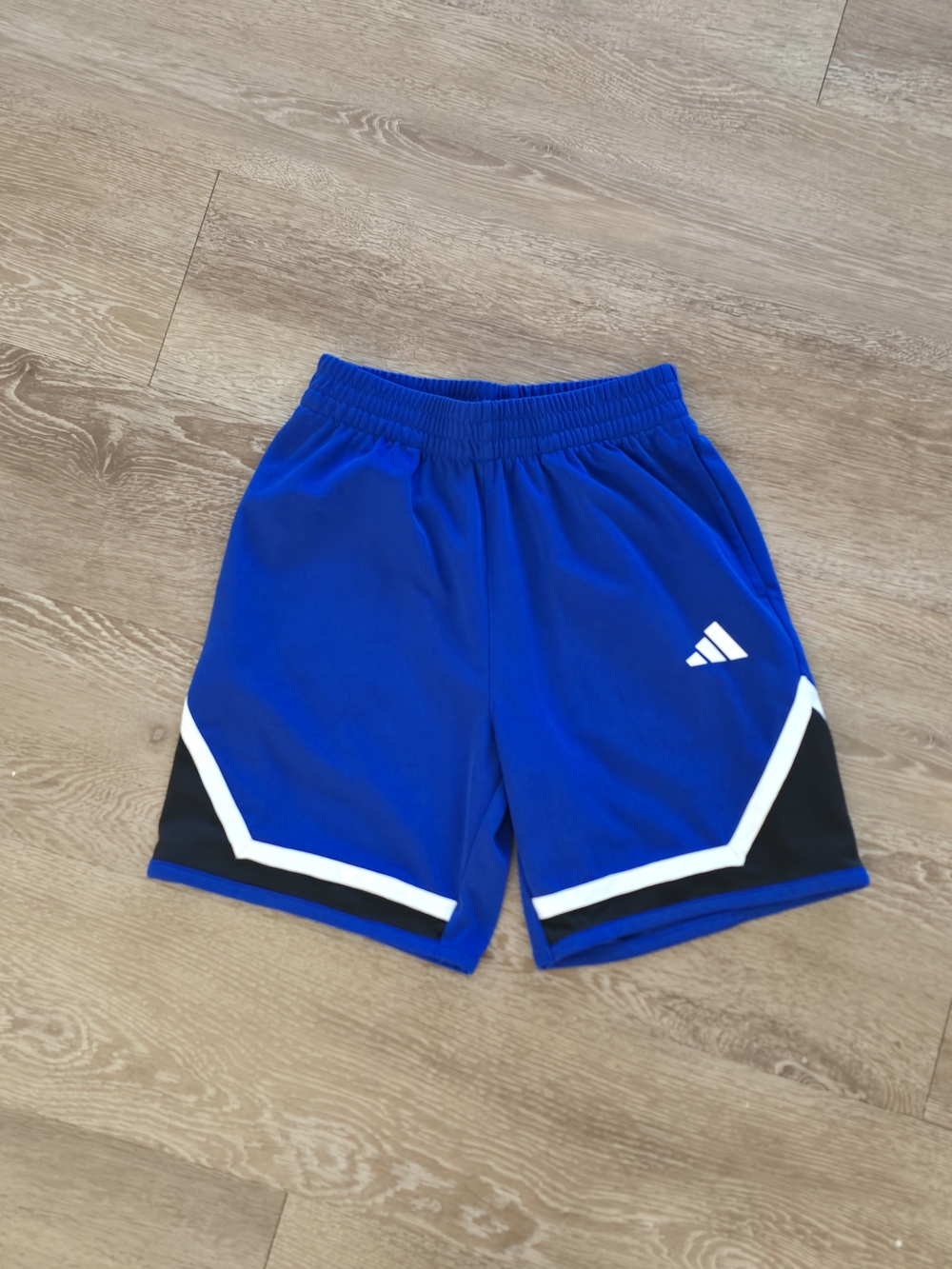 adidas Boys' Blue Athletic Shorts with White Trim